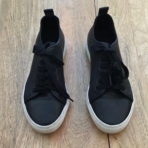 James Perse Carbon Lace Up Leather Sneakers size 8